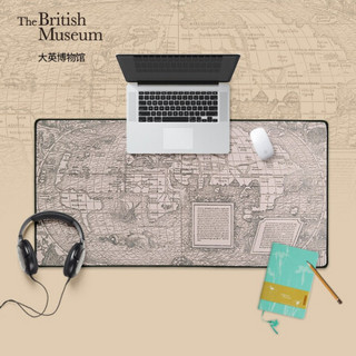 大英博物馆The British Museum古世界地图鼠标垫 超大键盘垫加厚版桌垫创意防水