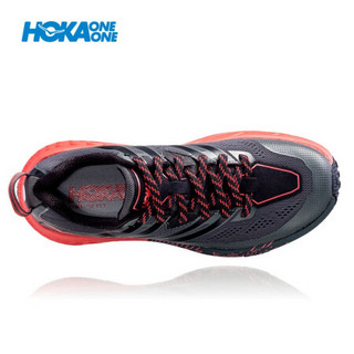 HOKA ONE ONE女飞速羚羊3快羚羊3减震平衡越野跑步鞋耐磨轻便缓冲运动 暗影灰/罂粟红 US 5.5/ 225mm