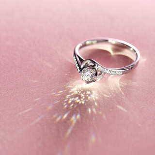 钻石小鸟 Zbird 18K金钻石戒指 18分求婚结婚女款 丝缠RDL43 12号