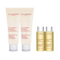 娇韵诗（CLARINS）洁面膏系列 舒缓泡沫125ml*2+温和化妆水50ml*2