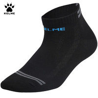 KELME 卡尔美运动休闲短袜低帮隐形透气袜子短筒棉船袜9876307 黑/海蓝 L（40-44）
