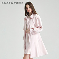 bread n butter修身中长款外套系带荷叶边风衣
