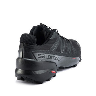 萨洛蒙（Salomon）男款缓冲防护越野跑鞋 经典升级 SPEEDCROSS 5 M 黑色 407935-宽鞋楦 UK7.5 (41 1/3)