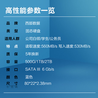 WD/西部数据WDS100T2B0B SSD固态硬盘m.2 1TB笔记本台式机电脑