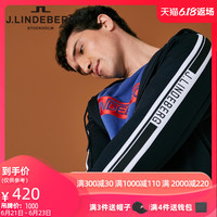 J.LINDEBERG金林德伯格春季潮流logo刺绣开衫连帽卫衣男51834D505
