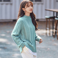 韩都衣舍2020春装新款针织打底衫韩版宽松百搭高领毛衣女HO9837魭