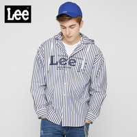 李 Lee商场同款2019年男款黑白条纹宽松连帽长袖衬衫L327224EA9PC