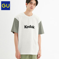 GU极优男装宽松T恤短袖KODAK柯达合作款纯棉T恤(字母LOGO)320232