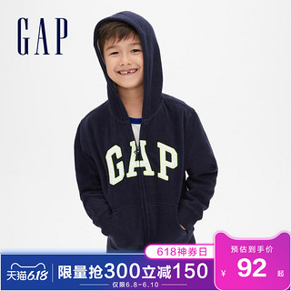 Gap男童时尚连帽拉链卫衣春473677 潮流LOGO儿童外套童装