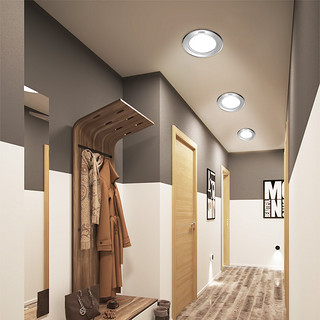 雷士照明 LED筒灯超薄嵌入式7.5公分三色变光天花洞灯客厅吊顶孔灯