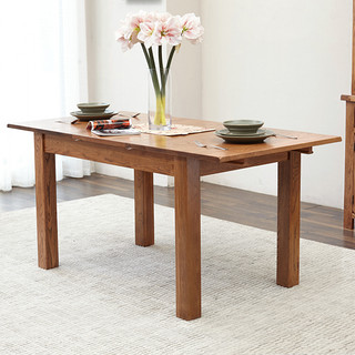 商品源氏木语全实木可伸缩餐桌橡木桌椅组合美式简约吃饭桌子家用饭桌