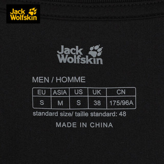 JackWolfskin狼爪2020夏季新品户外吸湿排汗干爽透气狼头印花圆领短袖T恤男 FS 5820151-6000/黑色 S 175/96A