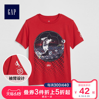 GapFit系列男童短袖T恤465897 E 儿童运动上衣夏季洋气童装