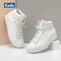 Keds旗舰店 高帮运动鞋皮面小白鞋时尚滑板鞋休闲鞋女鞋WH61110