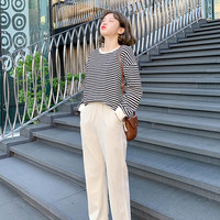 韩都衣舍2020韩版女装春装新款上衣阔腿裤两件套时尚套装OY9046莀