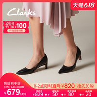 clarks其乐女鞋Ellis Rose浅口正装细高跟女婚鞋小猫跟淑女单鞋