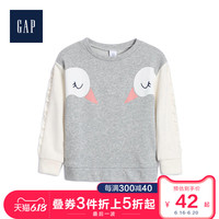 Gap女幼童圆领套头卫衣498123 E 儿童可爱卡通洋气上衣童装