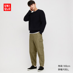 优衣库 男装 EZY宽腿工装束脚运动裤(工装裤) 425871 UNIQLO