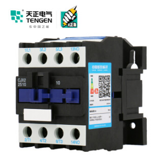 天正电气(TENGEN)CJX2-2510 220V 3NO 1NO 25A 50Hz 3P 接触式继电器 辅助触点 交流线圈 交流接触器