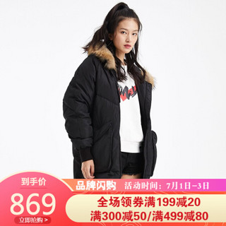 PONY/波尼秋冬新款女款羽绒服保暖时尚休闲棉服84W2OF57 黑色 XS（155/80A）