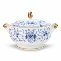 日本NARUMI/鸣海Milano汤碗双耳带盖大汤盅47%骨粉骨瓷9682-3205