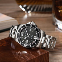 LONGINES 浪琴 -康卡斯系列 机械男表 黑盘L3.742.4.56.6