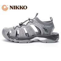 日高（NIKKO）新款男鞋户外运动溯溪鞋 夏季沙滩鞋防滑软底涉水鞋厚底凉鞋 灰色 42