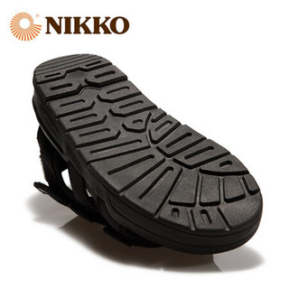 日高（NIKKO）户外沙滩鞋男 夏季透气凉拖鞋防滑软底凉鞋魔术贴 黑色 39
