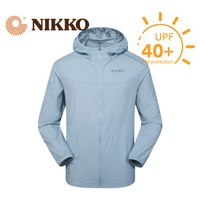 日高(NIKKO)户外防晒衣皮肤衣男款 超薄速干风衣外套防晒服透气防紫外线 浅蓝色 XXL