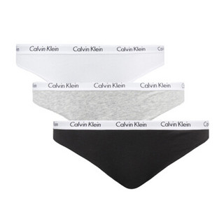 Calvin Klein CK女士三角内裤 3条装 送女友礼物 QD3588E 黑白灰