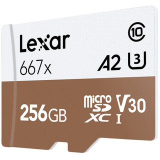 Lexar 雷克沙 667X Micro-SD存储卡 256GB（USH-I、V30、U3、A2）