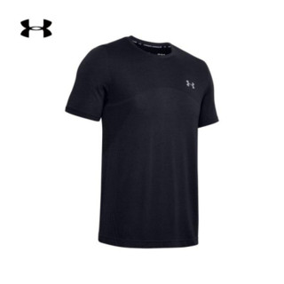 安德玛官方UA Seamless男子运动短袖T恤Under Armour1351449 黑色001 XL