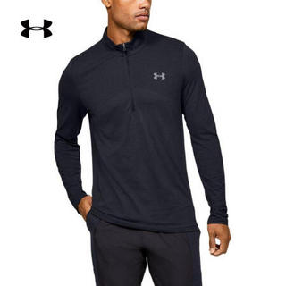 安德玛官方UA Seamless男子拉链运动长袖T恤Under Armour1351452 黑色001 XXL