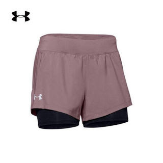 安德玛官方UA Launch SW2合1女子运动短裤Under Armour1342843 紫色662 S