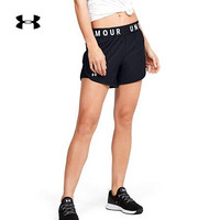 安德玛官方UA Play Up女子5英寸运动短裤Under Armour1355791 黑色001 L