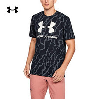 安德玛官方UA Sportstyle男子印花运动短袖T恤Under Armour1351629 黑色001 L