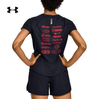 安德玛官方UA Get Out & Run女子运动短袖T恤Under Armour1350771 黑色001 M