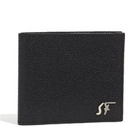 Ferragamo菲拉格慕男包钱包锤纹小牛皮材质银色金属标志66A530 714603