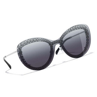 奢侈品 CHANEL香奈儿太阳眼镜人造珍珠镶嵌金属蝴蝶形框太阳眼镜