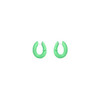 BALENCIAGA巴黎世家女饰品耳环略微绞扭荧光绿紫铜环状