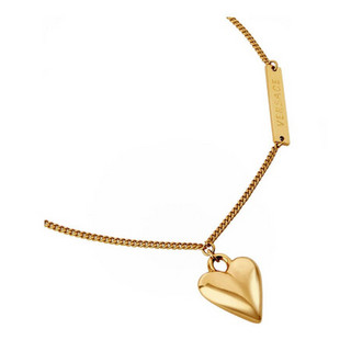 VERSACE范思哲女饰品项链心形吊坠美杜莎铆钉细节黄铜金属材质