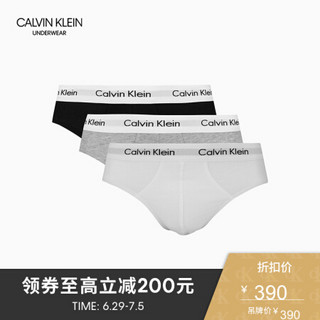 CK UNDERWEAR 2020春夏款 男透气弹力3条装三角内裤 U2661D 998-黑色/白色/灰色 L