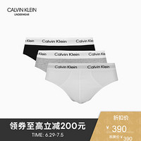 卡尔文·克莱恩 Calvin Klein CK UNDERWEAR 2020春夏款 男透气弹力3条装三角内裤 U2661D 998-黑色/白色/灰色 L