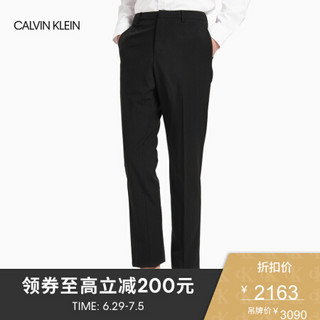 CK CALVIN KLEIN 2020春夏新款男装 可水洗羊毛小脚裤西裤 M2352W153 010-黑色 30