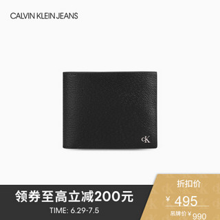 CK JEANS 2020春夏款 男士Logo简约短款票夹 HP1407U8400 001-黑色 ST