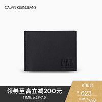 CK JEANS 2020春夏款 男士Logo简约短款票夹HP1380U8500 001-黑色 ST