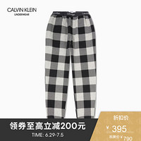 CK UNDERWEAR  男装Logo腰边休闲家居裤 NM1726AD 2ZJ-黑格纹 M