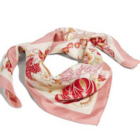 Ferragamo菲拉格慕女士围巾粉色精致花卉幻图案设计317830 706696