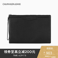 CK JEANS 2020春夏款 Logo时尚休闲手拿包 HH2173S6400 001-黑色 ST