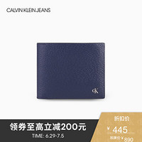 CK JEANS 2020春夏款 Logo简约短款票夹HP1405U8400 480-蓝色